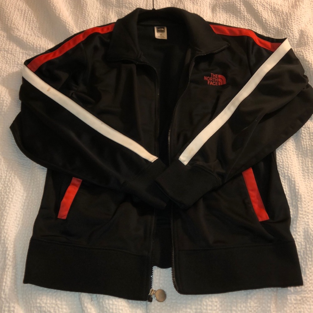 Black north face track jacket